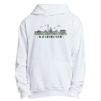 Washington Dc Skyline Vintage Urban Pullover Hoodie