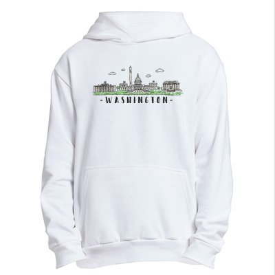 Washington Dc Skyline Vintage Urban Pullover Hoodie