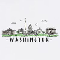 Washington Dc Skyline Vintage Baby Bodysuit