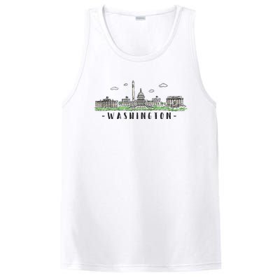 Washington Dc Skyline Vintage PosiCharge Competitor Tank