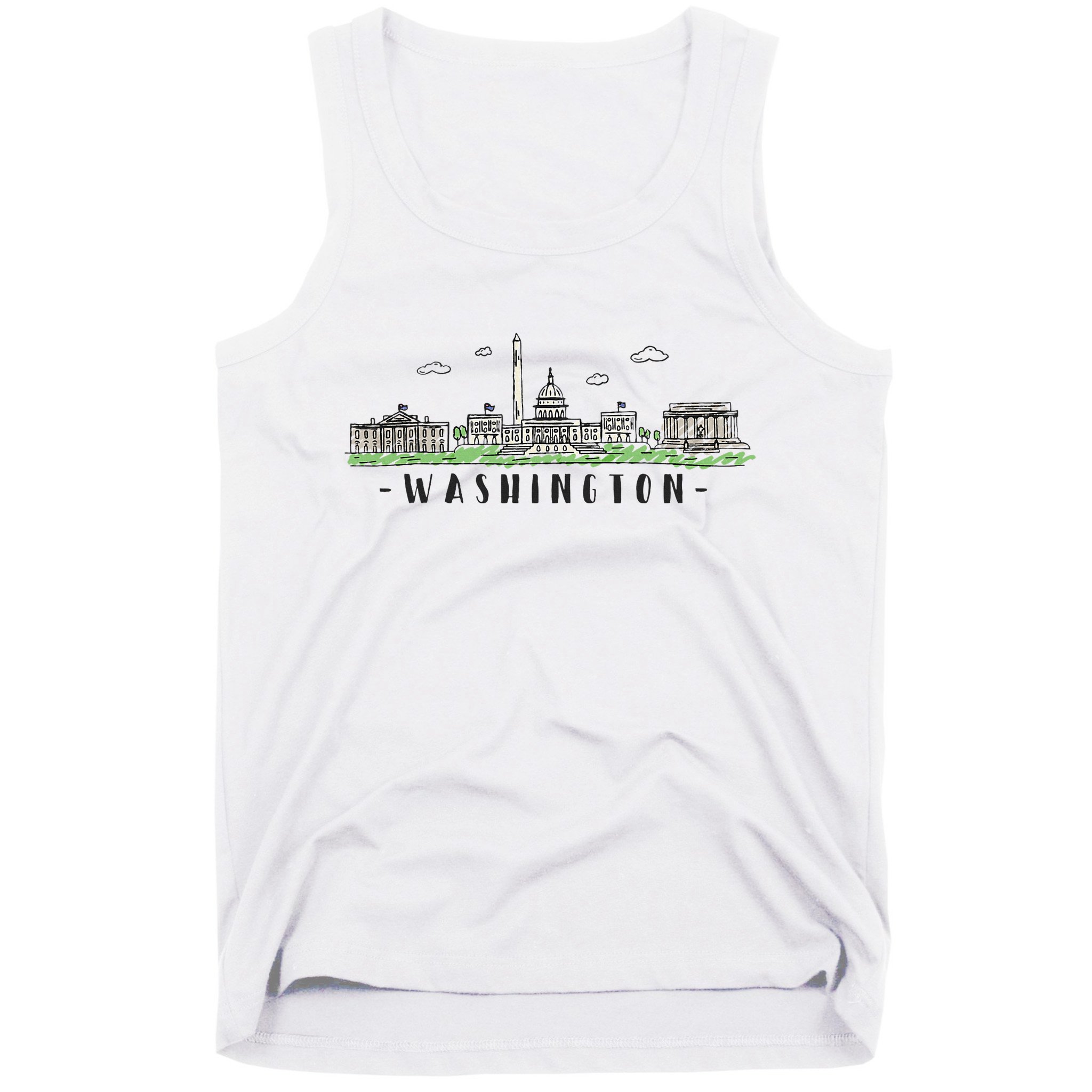 Washington Dc Skyline Vintage Tank Top