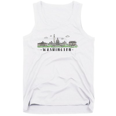 Washington Dc Skyline Vintage Tank Top