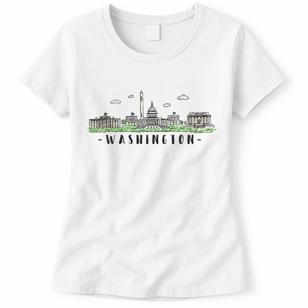 Washington Dc Skyline Vintage Womens T-Shirt
