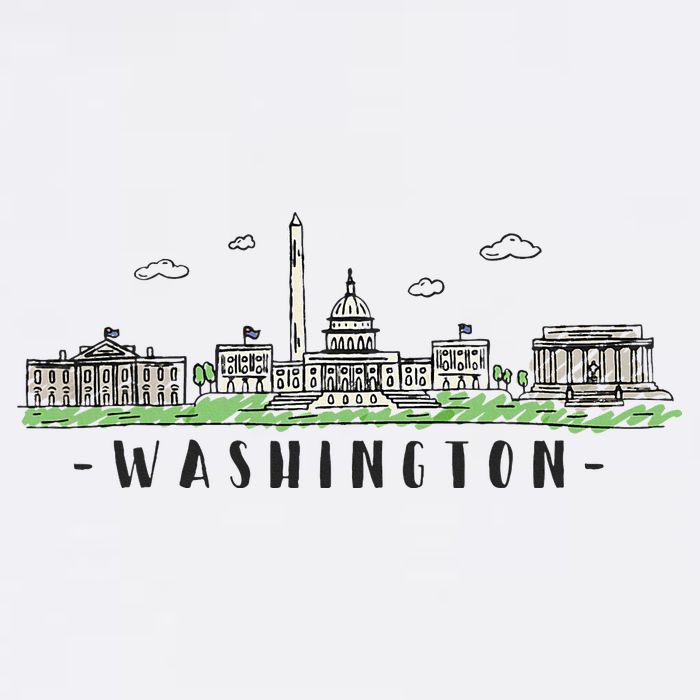 Washington Dc Skyline Vintage Womens T-Shirt