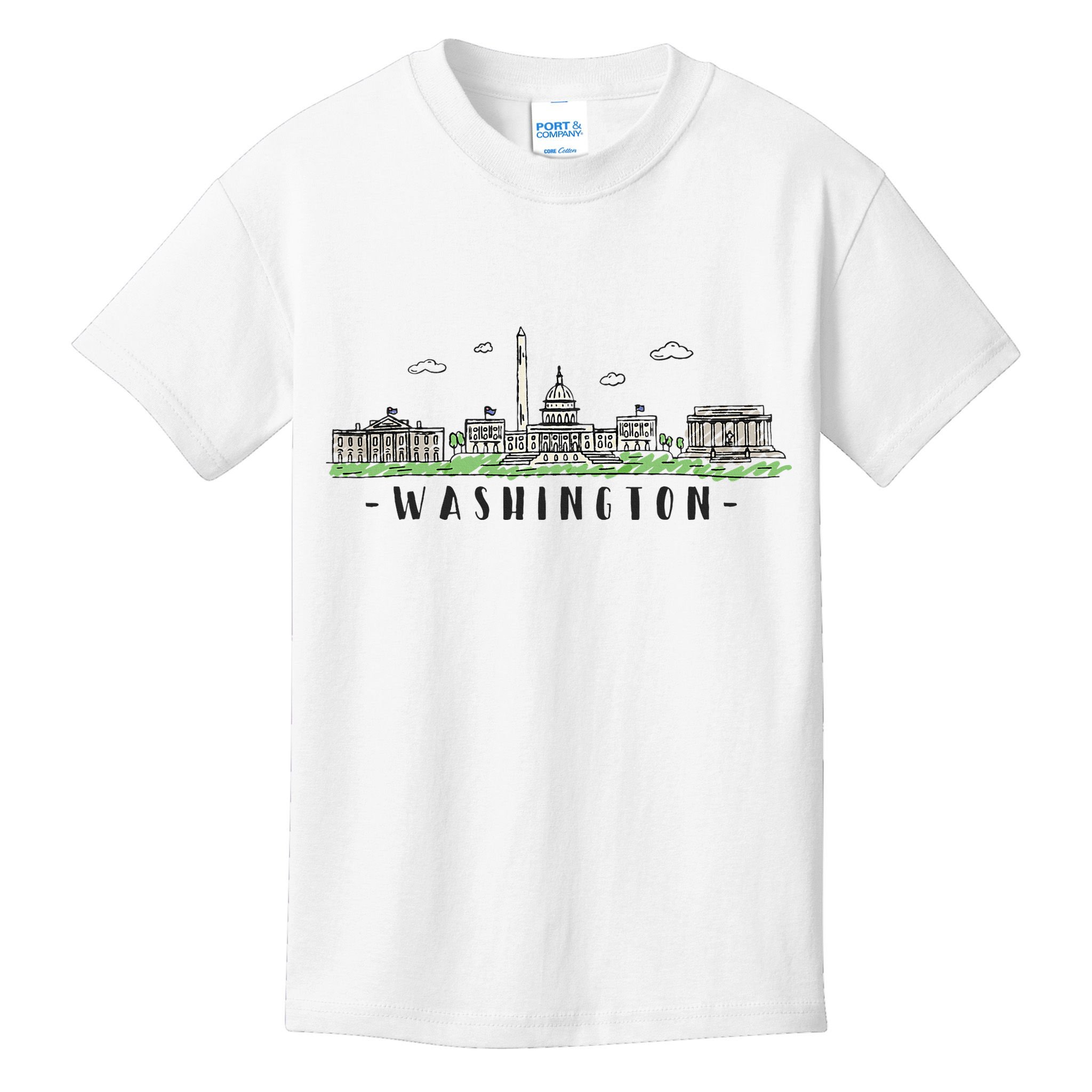 Washington Dc Skyline Vintage Kids T-Shirt