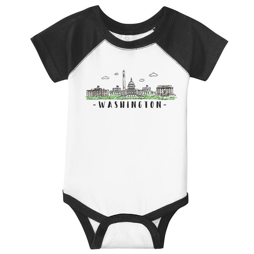 Washington Dc Skyline Vintage Infant Baby Jersey Bodysuit