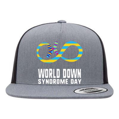 World Down Syndrome Day Awareness Socks Down Right Flat Bill Trucker Hat