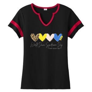 World Down Syndrome Awareness Day 3.21 Trisomy Support Ladies Halftime Notch Neck Tee