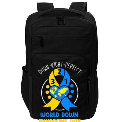 World Down Syndrome Day Awareness 321 T21 Down Right Perfect Impact Tech Backpack