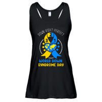 World Down Syndrome Day Awareness 321 T21 Down Right Perfect Ladies Essential Flowy Tank