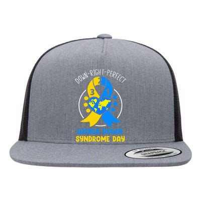 World Down Syndrome Day Awareness 321 T21 Down Right Perfect Flat Bill Trucker Hat