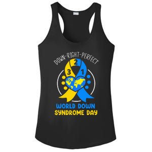 World Down Syndrome Day Awareness 321 T21 Down Right Perfect Ladies PosiCharge Competitor Racerback Tank