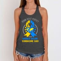 World Down Syndrome Day Awareness 321 T21 Down Right Perfect Women's Knotted Racerback Tank