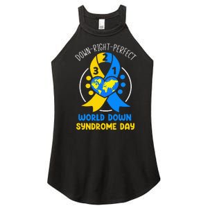 World Down Syndrome Day Awareness 321 T21 Down Right Perfect Women's Perfect Tri Rocker Tank