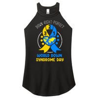 World Down Syndrome Day Awareness 321 T21 Down Right Perfect Women's Perfect Tri Rocker Tank