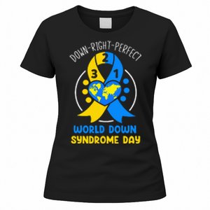 World Down Syndrome Day Awareness 321 T21 Down Right Perfect Women's T-Shirt