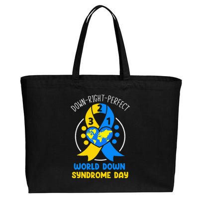 World Down Syndrome Day Awareness 321 T21 Down Right Perfect Cotton Canvas Jumbo Tote