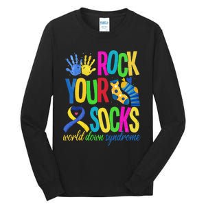 World Down Syndrome Day Quote Rock Your Socks Cool Awareness Tall Long Sleeve T-Shirt