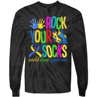 World Down Syndrome Day Quote Rock Your Socks Cool Awareness Tie-Dye Long Sleeve Shirt