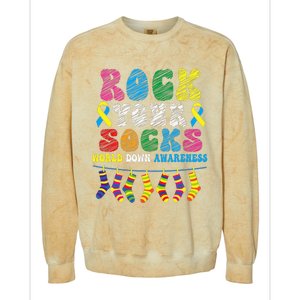 World Down Syndrome Day, Rock Your Socks Awareness Colorblast Crewneck Sweatshirt