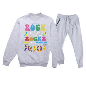 World Down Syndrome Day, Rock Your Socks Awareness Premium Crewneck Sweatsuit Set