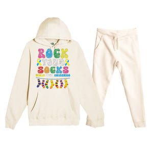 World Down Syndrome Day, Rock Your Socks Awareness Premium Hooded Sweatsuit Set