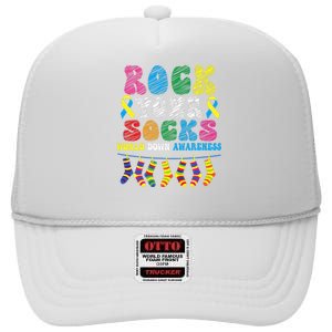 World Down Syndrome Day, Rock Your Socks Awareness High Crown Mesh Back Trucker Hat