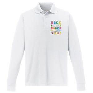 World Down Syndrome Day, Rock Your Socks Awareness Performance Long Sleeve Polo