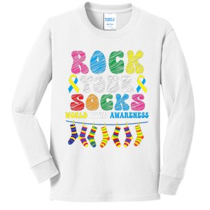 World Down Syndrome Day, Rock Your Socks Awareness Kids Long Sleeve Shirt