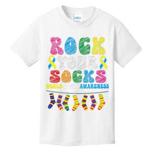 World Down Syndrome Day, Rock Your Socks Awareness Kids T-Shirt