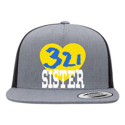 World Down Syndrome Day Trisomy 21 SiSTER Support Flat Bill Trucker Hat