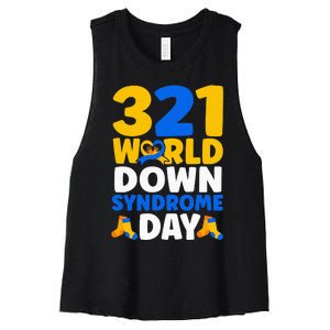 World Down Syndrome Day Awareness March 21 Women's Racerback Cropped Tank