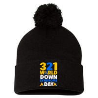 World Down Syndrome Day Awareness March 21 Pom Pom 12in Knit Beanie