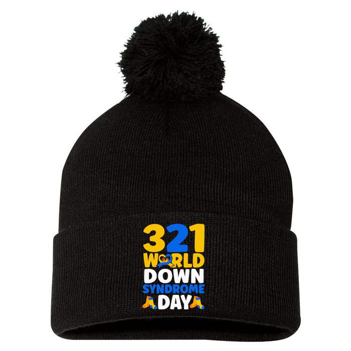 World Down Syndrome Day Awareness March 21 Pom Pom 12in Knit Beanie