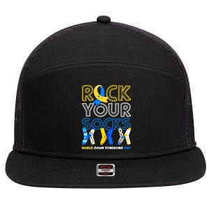 World Down Syndrome Day Rock Your Socks Groovy 7 Panel Mesh Trucker Snapback Hat