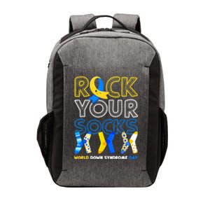 World Down Syndrome Day Rock Your Socks Groovy Vector Backpack