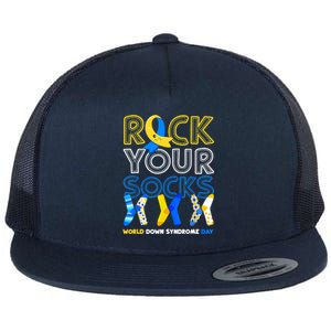 World Down Syndrome Day Rock Your Socks Groovy Flat Bill Trucker Hat