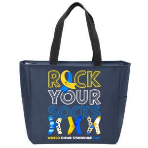 World Down Syndrome Day Rock Your Socks Groovy Zip Tote Bag