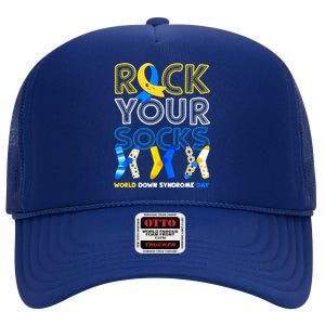 World Down Syndrome Day Rock Your Socks Groovy High Crown Mesh Back Trucker Hat