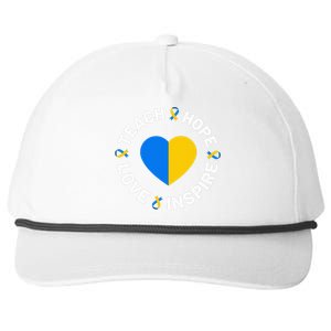 World Down Syndrome Day Awareness Ribbon Teach Hope Love T21 Snapback Five-Panel Rope Hat