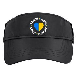 World Down Syndrome Day Awareness Ribbon Teach Hope Love T21 Adult Drive Performance Visor