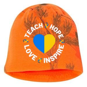 World Down Syndrome Day Awareness Ribbon Teach Hope Love T21 Kati - Camo Knit Beanie