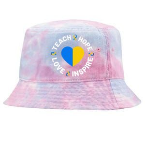 World Down Syndrome Day Awareness Ribbon Teach Hope Love T21 Tie-Dyed Bucket Hat