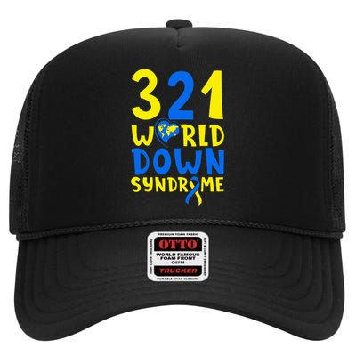 World Down Syndrome Day Awareness March 21 High Crown Mesh Back Trucker Hat