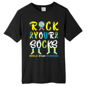 World Down Syndrome Day Rock Your Socks Awareness Tall Fusion ChromaSoft Performance T-Shirt