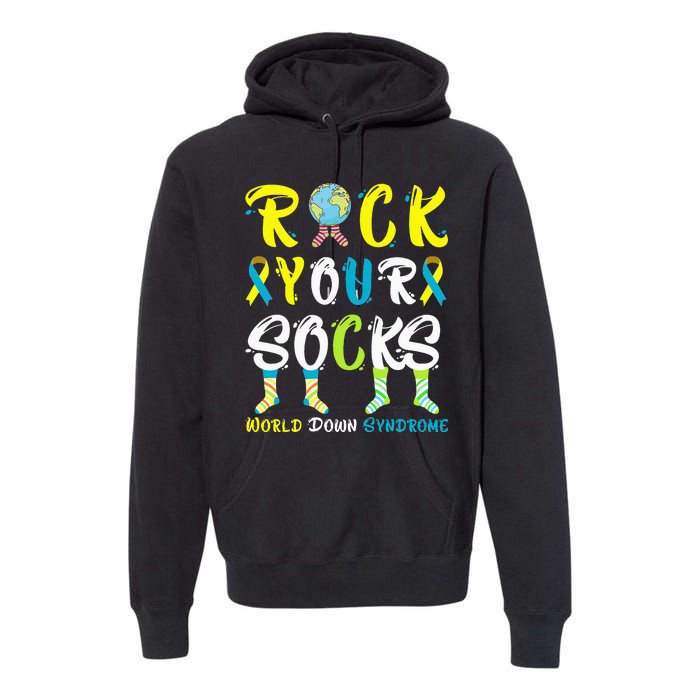 World Down Syndrome Day Rock Your Socks Awareness Premium Hoodie