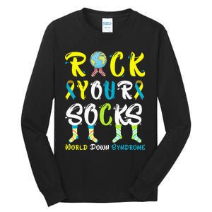 World Down Syndrome Day Rock Your Socks Awareness Tall Long Sleeve T-Shirt