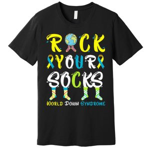 World Down Syndrome Day Rock Your Socks Awareness Premium T-Shirt