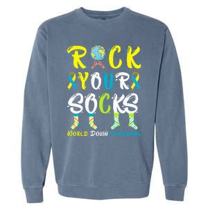 World Down Syndrome Day Rock Your Socks Awareness Garment-Dyed Sweatshirt