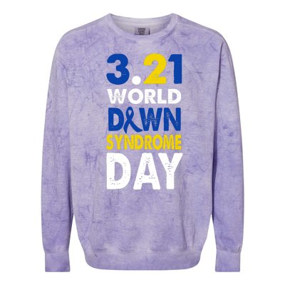 World Down Syndrome March 21st Awareness Colorblast Crewneck Sweatshirt